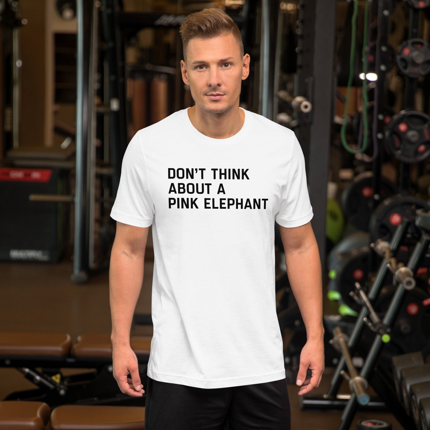 UPGRD® Don't Think About the Pink Elephant Premium T-Shirt for Men